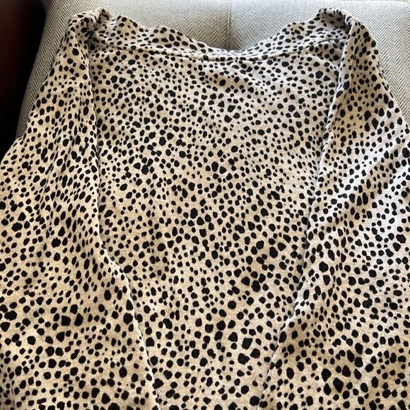 LADIES JJILL BOAT-NECK SWEATER OCELOT PATTERN Size Small 3/4 Sleeve - Picture 9 of 14